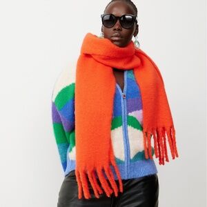 Red-Orange Cozy Heavyweight Scarf